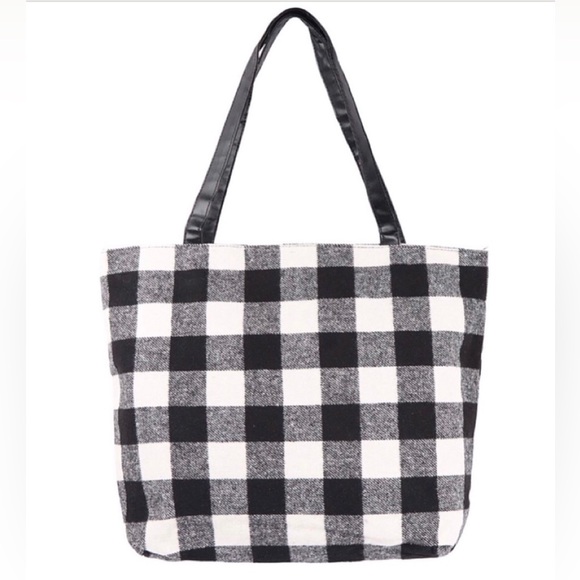 Buffalo Plaid Tote Bag - Picture 1 of 5